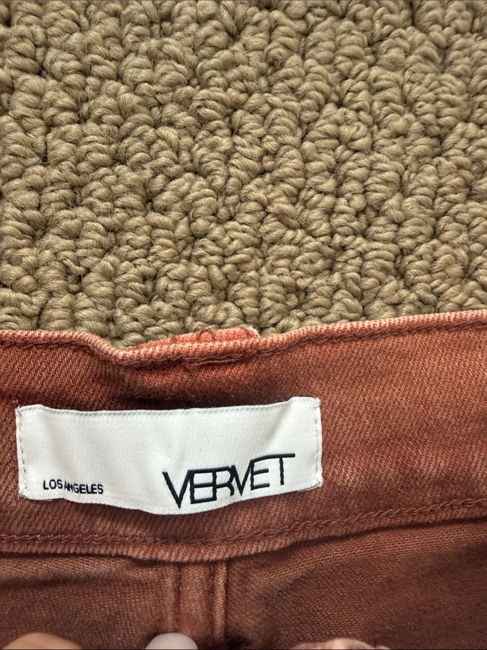 Vervet  Straight Cargo Pants in Washed Rust - Picture 6 of 11